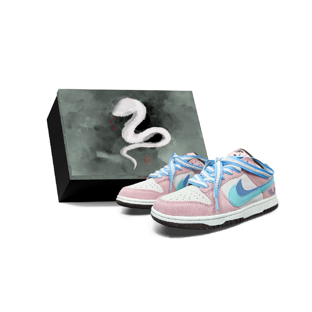 Nike Dunk Anti-Slip Wear-Resistant Low-Top Skateboard Shoes Women's Pink Blue Purple