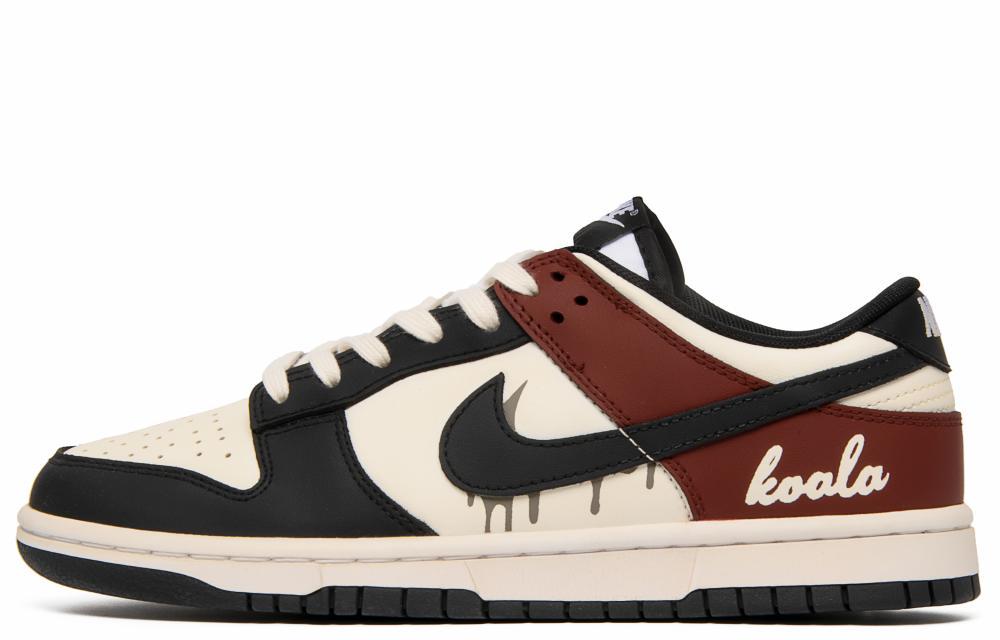 Nike Dunk Total Crimson Graffiti Anti Slip Wear Resistant Low Top Skateboard Shoes Unisex Black Red