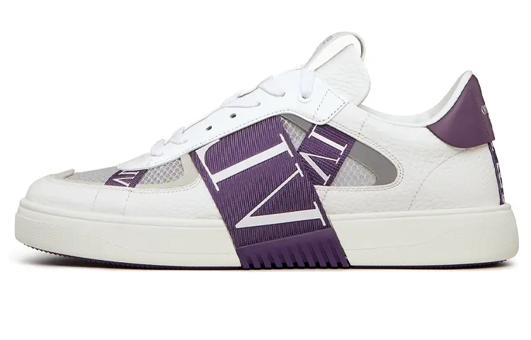 Valentino VL7N Low top Stylish Skateboarding Shoes Men's White Purple