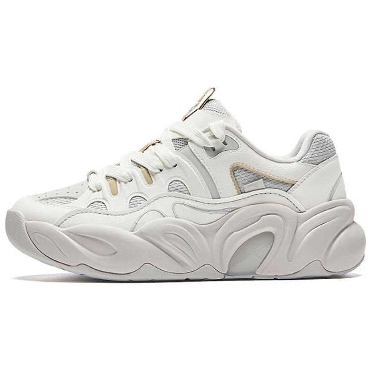 Anta Abrasion Resistant Low Top Chunky Sneakers Women's White Gray
