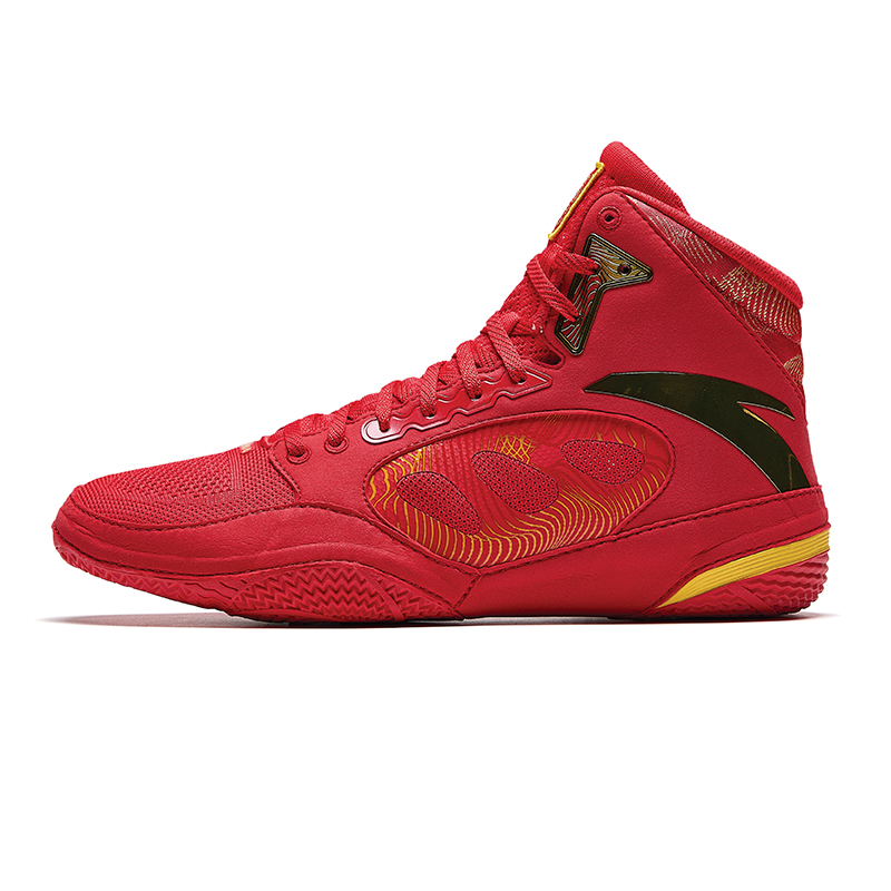 Anta Anti-Slip Wear-Resistant High-Top Training Shoes Men's Red Gold