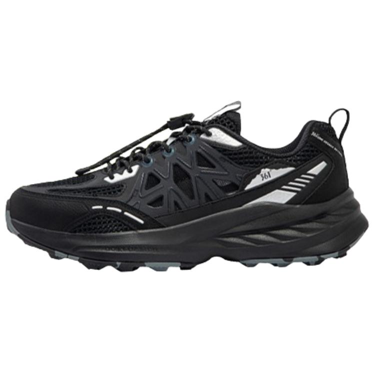 361° Hydrogen Series Anti Slip Wear Resistant Low Top Outdoor Shoes Men's Black Silver