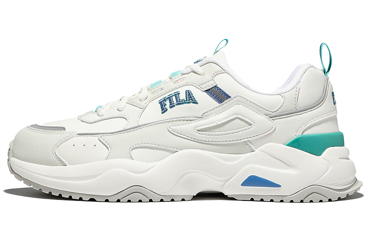 FILA Rayflide Low Top Casual Shoes Unisex White Blue Green Korean Style