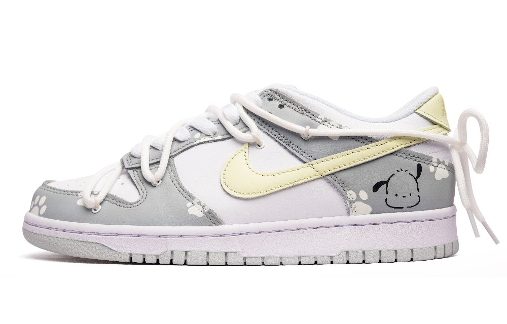 Nike Dunk Low Low-Top Skateboard Shoes GS Gray White