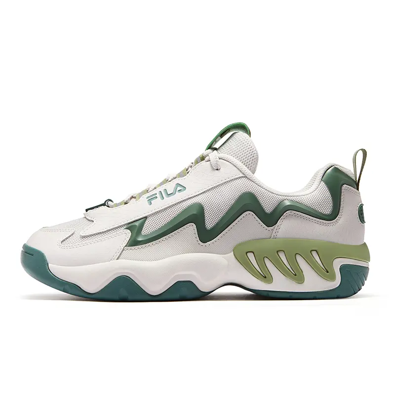 FILA FUSION SHOCK Electric Glow Shoes Basketball Shoes Men's Bright Gray Silver Pine Green