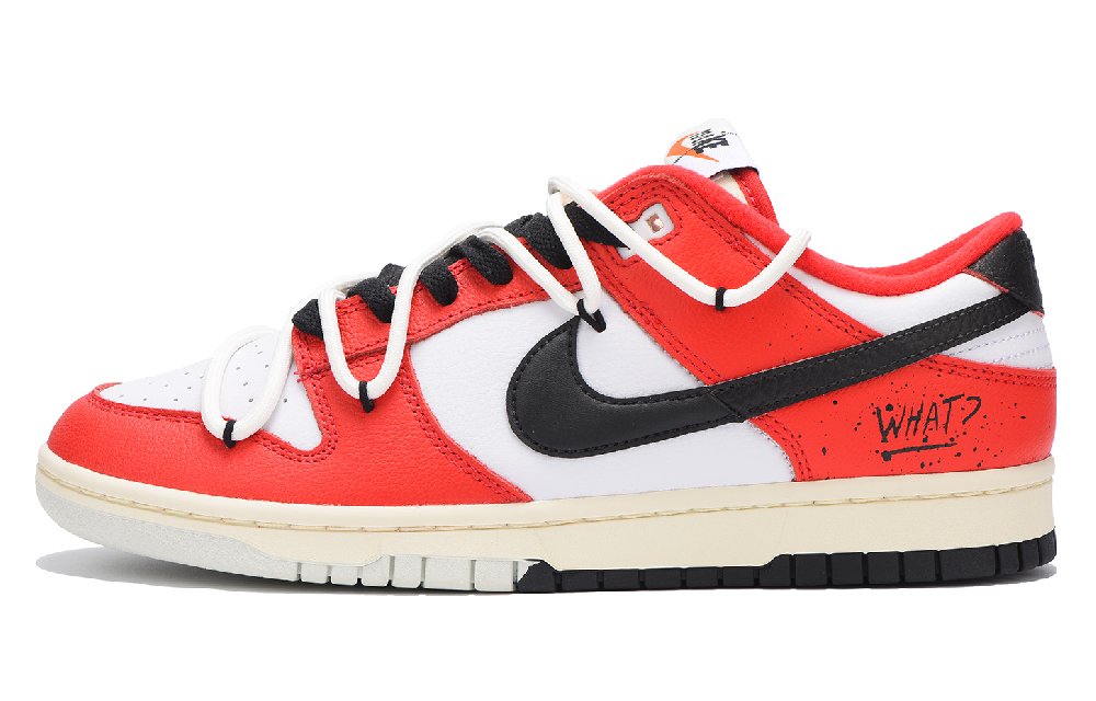 Nike Dunk Low Slip-Resistant Cushioning Wear-Resistant Low-Top Skateboard Shoes Men's Red White