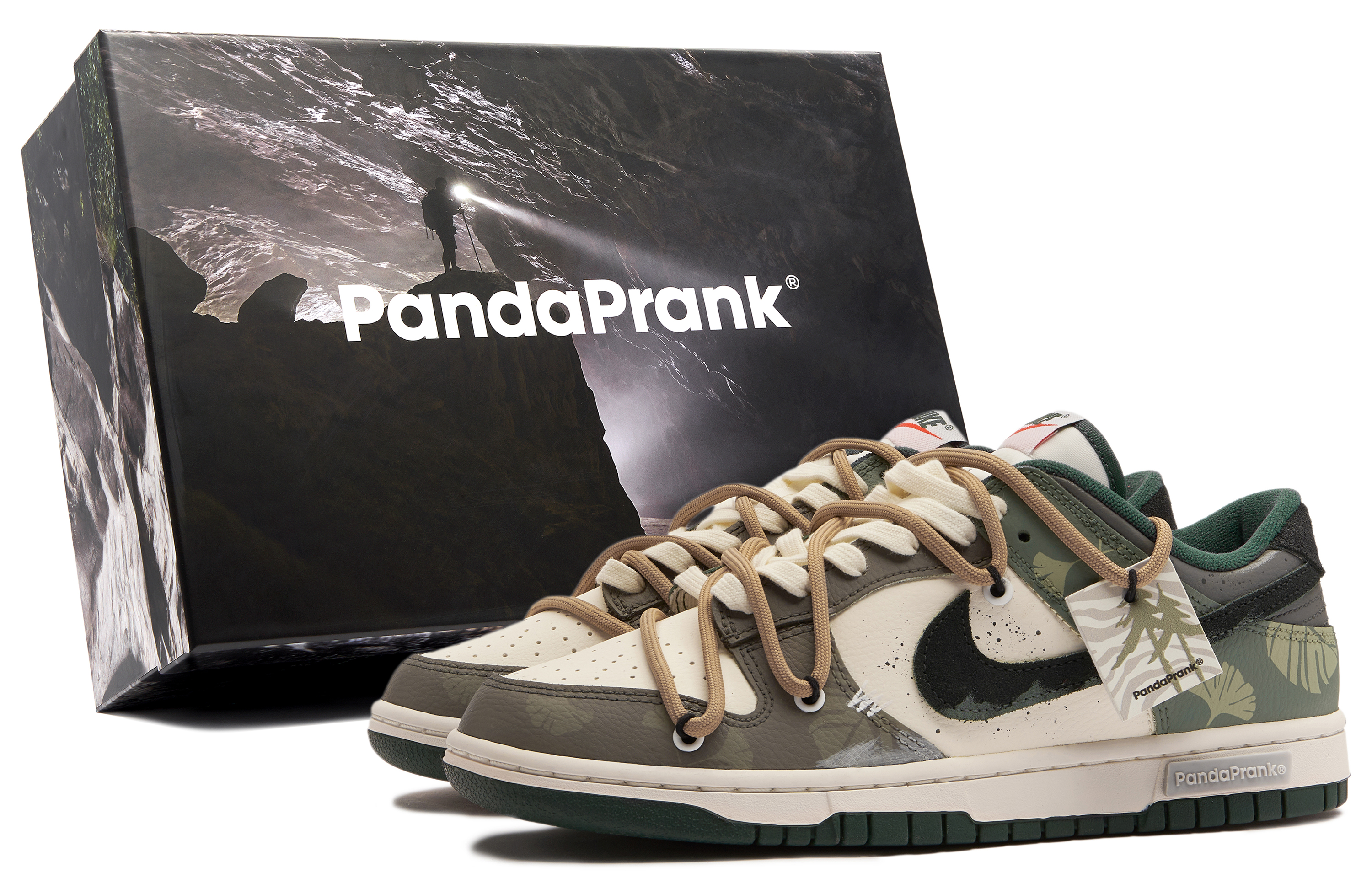 Nike Dunk Low top Skateboard Shoes Unisex Beige Brown Green