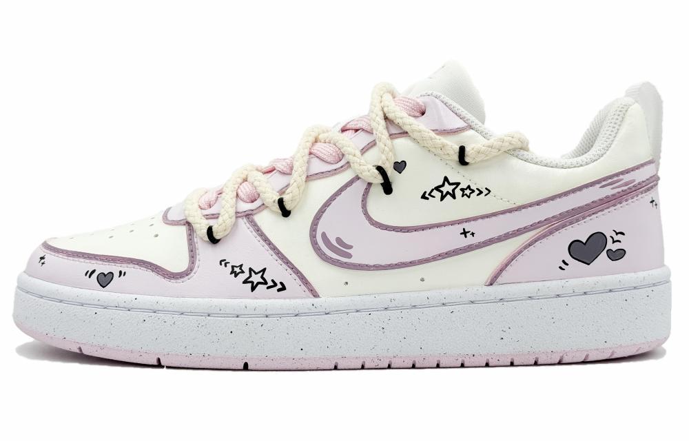 Nike Court Borough Low Low-Top Skateboard Shoes GS Pink Beige