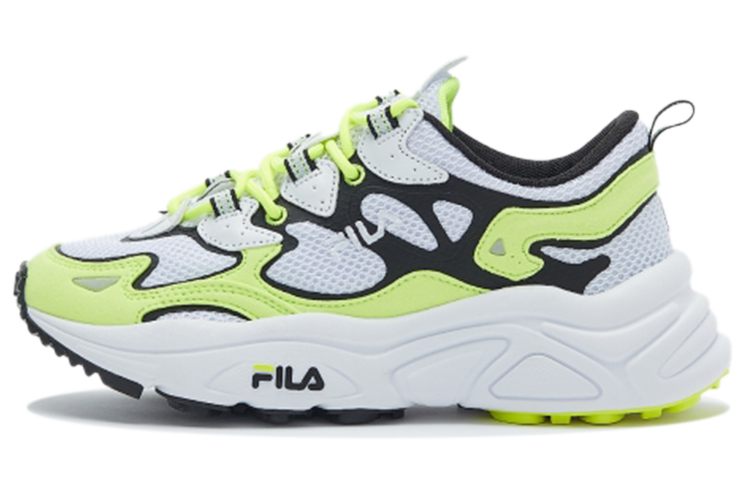 FILA Cushioning Anti-Slip And Wear-Resistant Low-Top Chunky Sneakers Unisex White Yellow Black