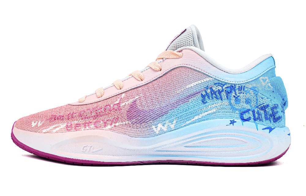 Nike GT Hustle Academy North Island Journal Abrasion Resistant Low Top Basketball Shoes Men's Blue Pink