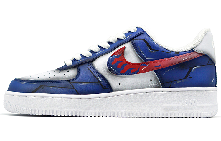 Nike Air Force 1 Air Force 1 Anti Slip Wear Resistant Low Top Skateboard Shoes Men's Blue Red