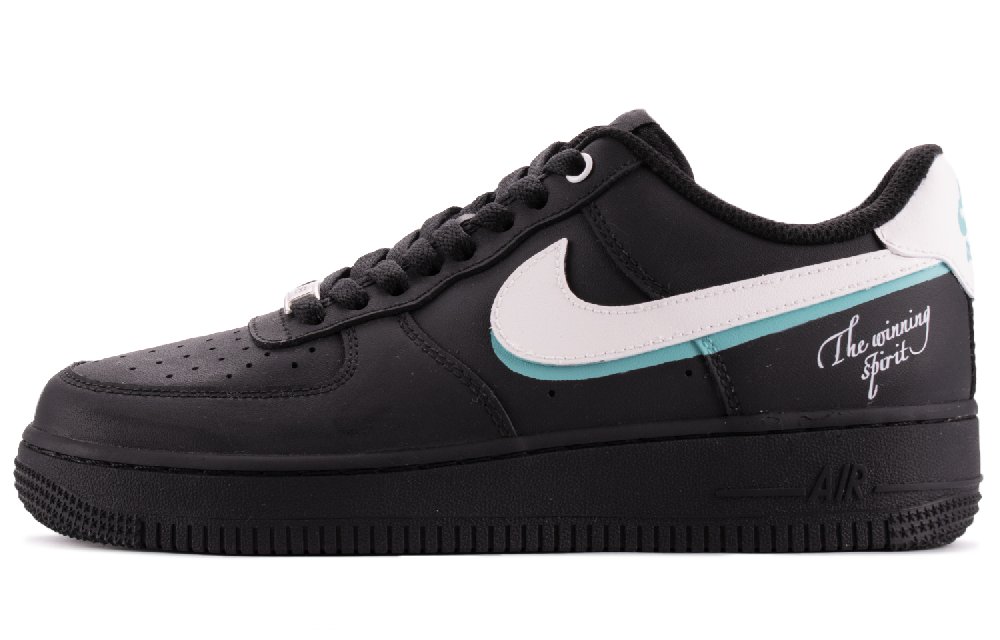 Nike Air Force 1 Skateboard Shoes Women's Low-Top Black White Blue