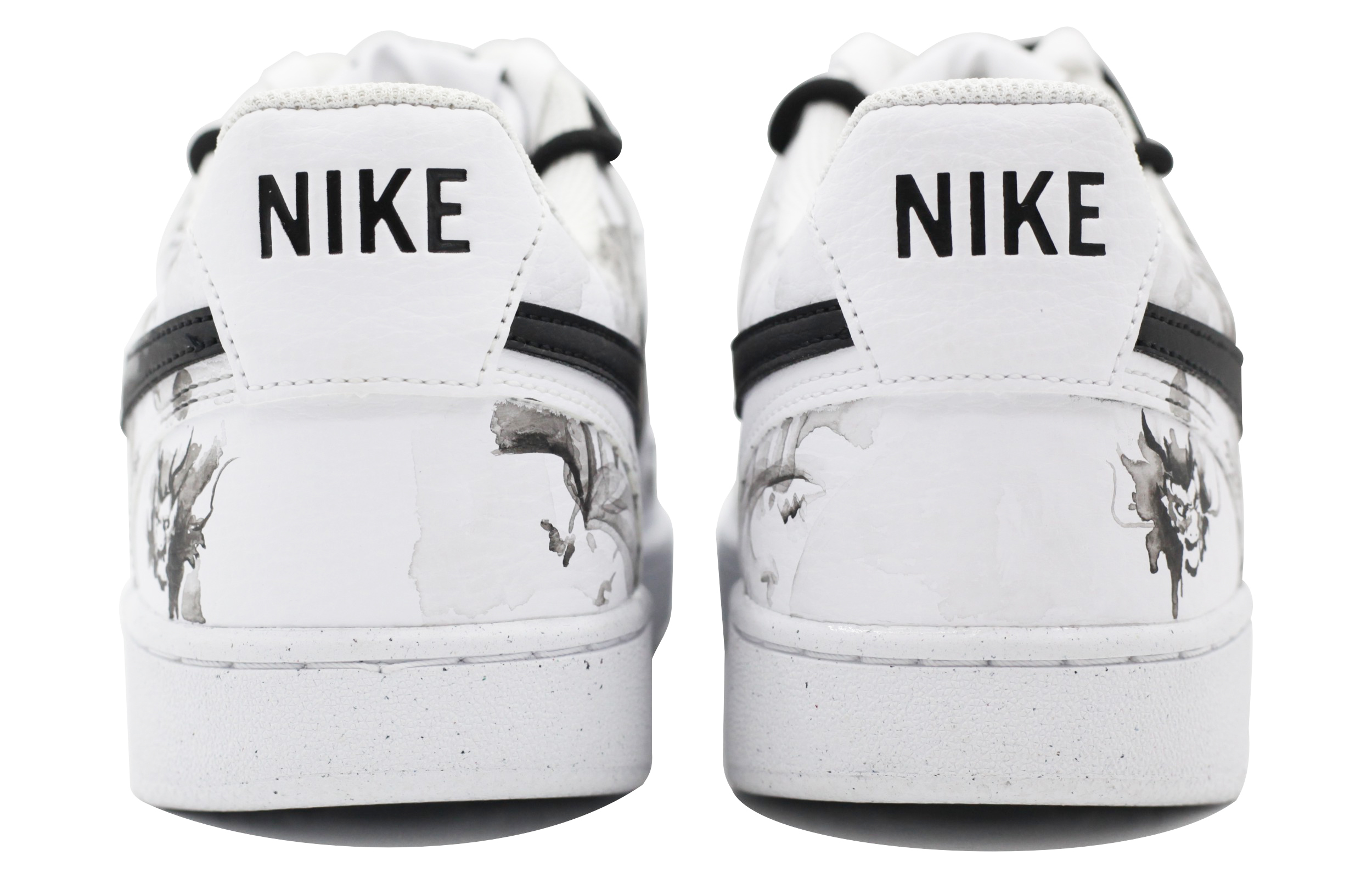 Nike Court Vision Low Anti-Slip Wear-Resistant Low-Top Skateboard Shoes Men's Black White