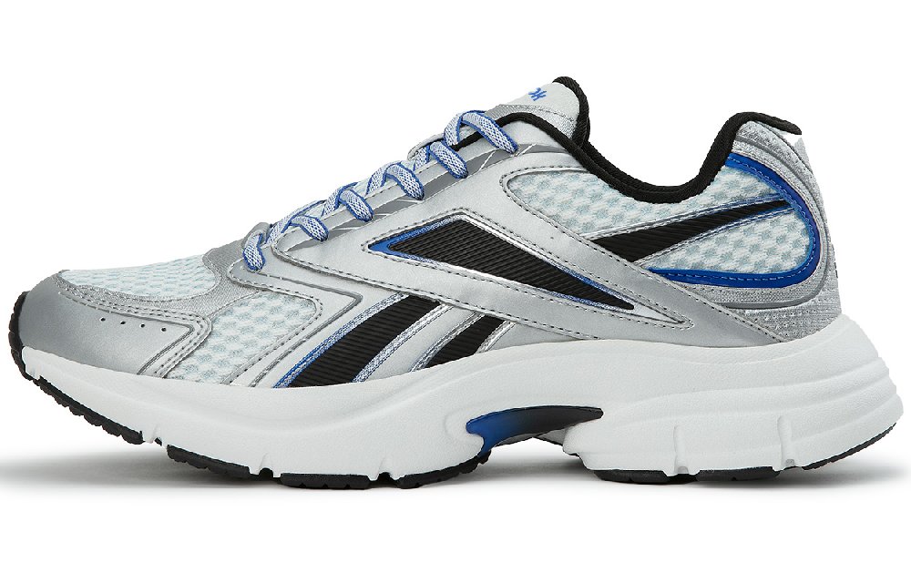 Reebok Durable Breathable Low-Top Running Shoes Unisex Silver Blue Black
