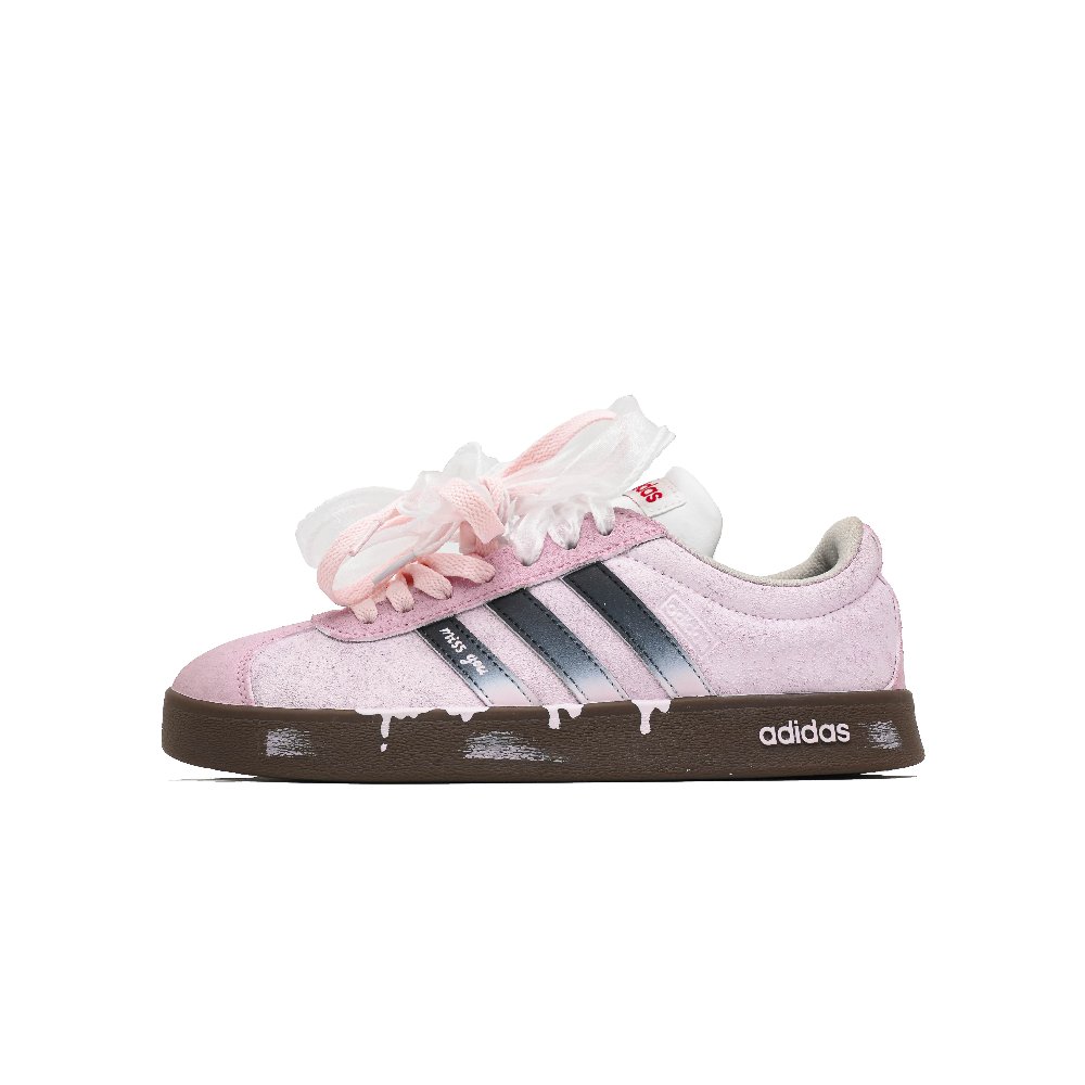 Adidas VL COURT 2.0 Pink Milkshake Low Top Skateboard Shoes Unisex Pink