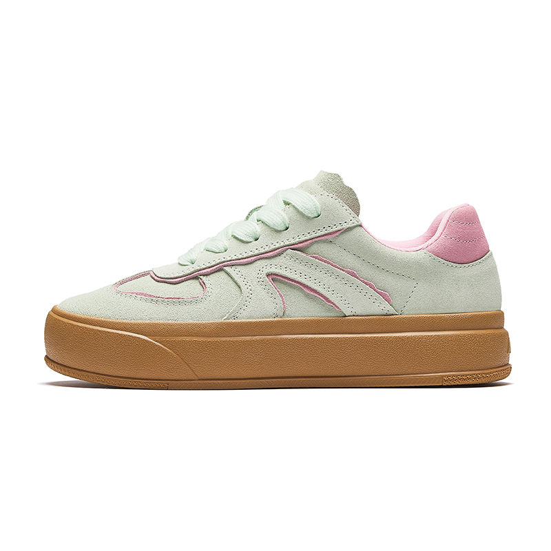 Anta Life Collection Anti-Slip Wear-Resistant Low-Top Skateboard Shoes Women's Green Pink