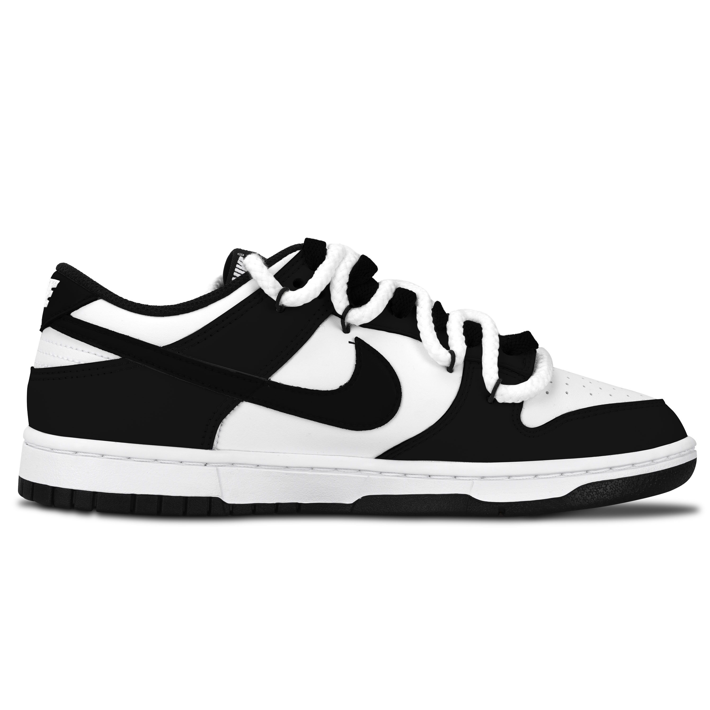 Nike Dunk Black White, Cow Abrasion Resistant Low top Skateboard Shoes Unisex