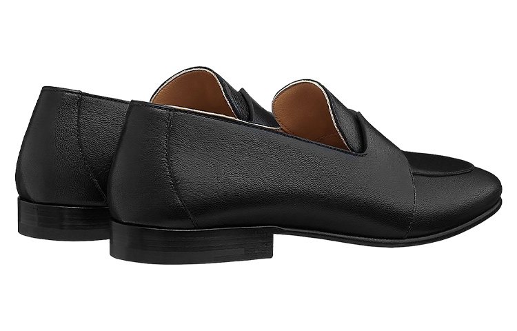 HERMES Ancora Loafers Men's Black