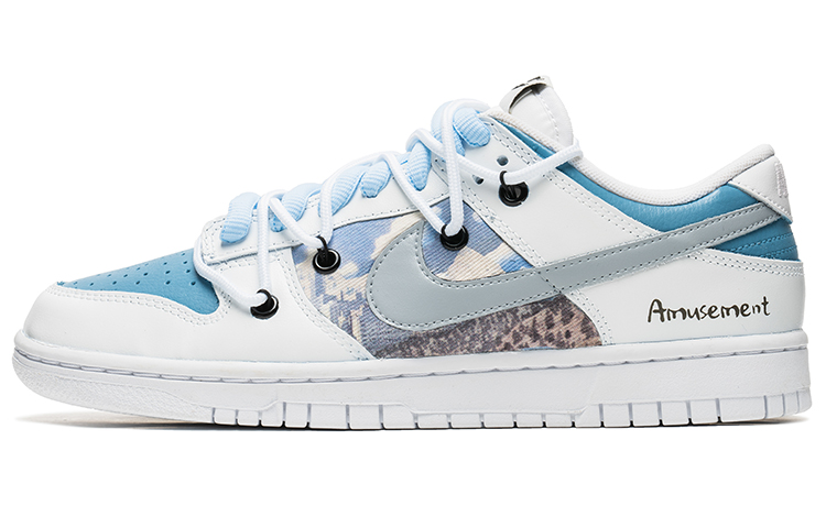 Nike Dunk Low Low-Top Skateboard Shoes Men's White Blue