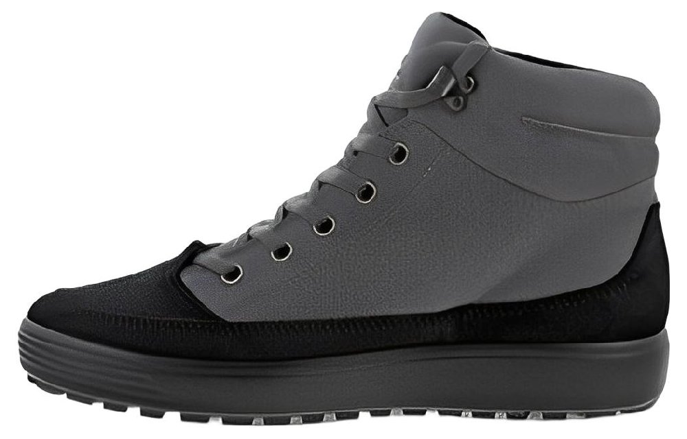 Ecco Soft And Cool Size 7 Winter II Collection Slip-Resistant High-Top Casual Athletic Shoes Men's Black Gray Color