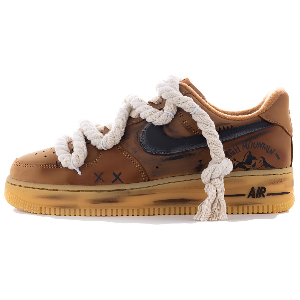 Nike Air Force 1 Anti-Slip Wear-Resistant Low-Top Skateboard Shoes Unisex Brown