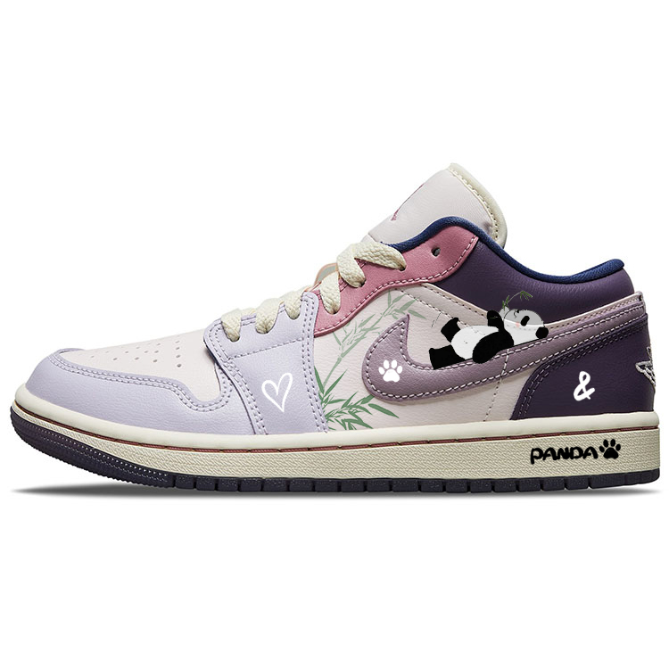 Jordan Air Jordan 1 Anti-Slip Wear-Resistant Low-Top Vintage Basketball Shoes Women's Pink Purple