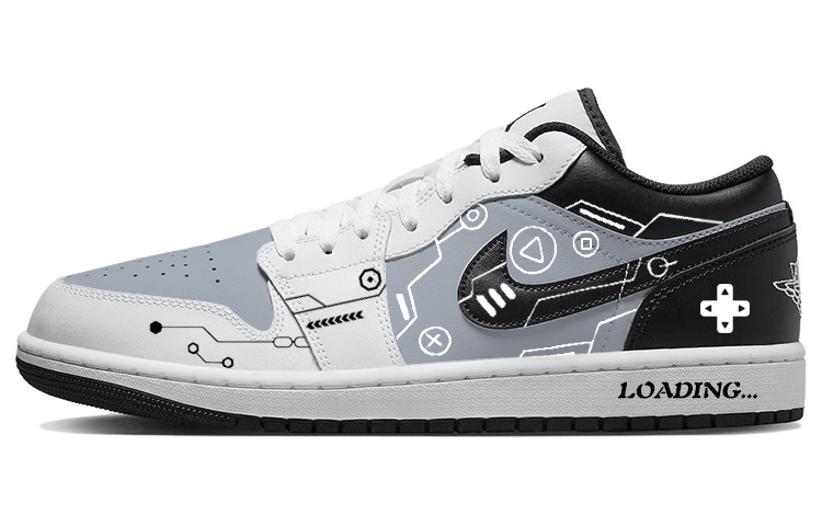 Jordan Air Jordan 1 Anti-Slip Wear-Resistant Low-Top Vintage Basketball Shoes Men's White Black