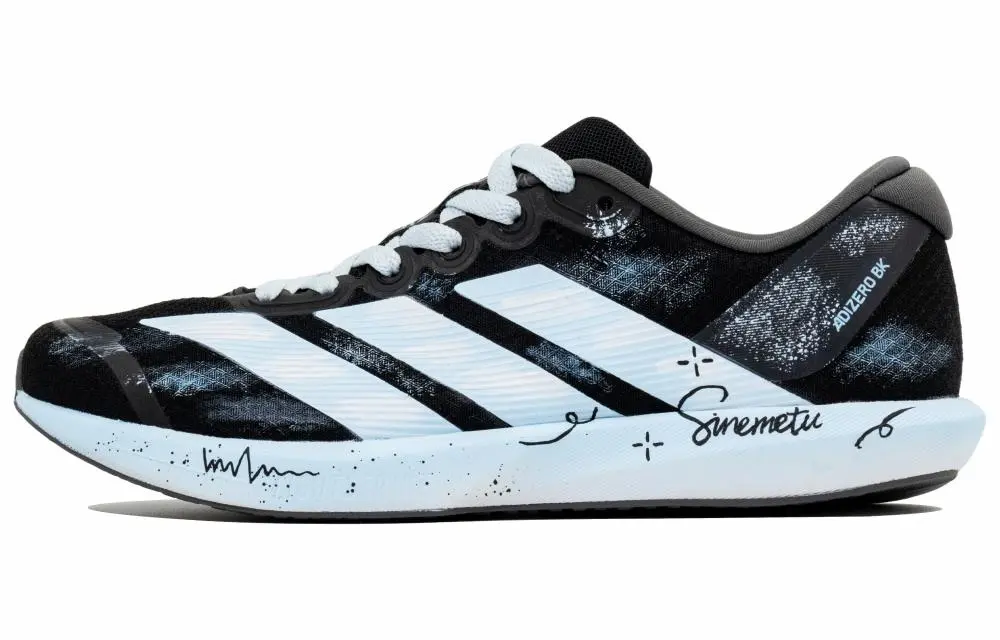Adidas Adizero Lightweight Low top Running Shoes Unisex Black White Blue