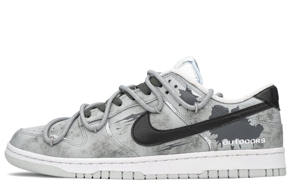 Nike Dunk Low Top Skateboard Shoes Men's Blue Gray White