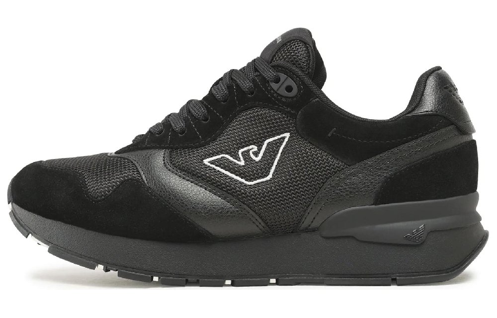 EMPORIO ARMANI Logo Embroidered Mesh Panelled Sneakers