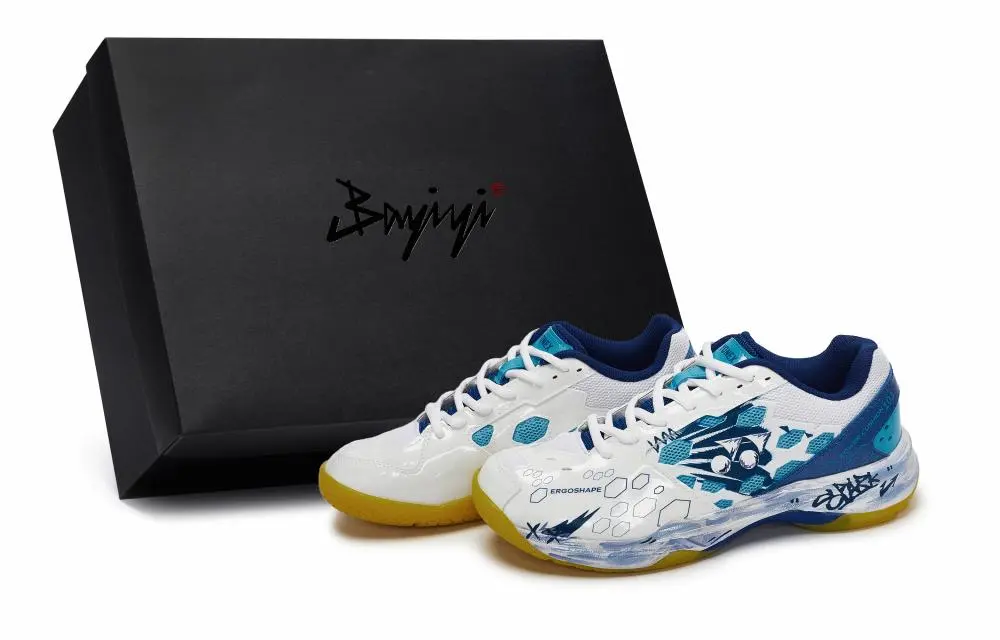 YONEX Power Cushion Breathable And Wear resistant Low top Badminton Shoes Unisex White Blue