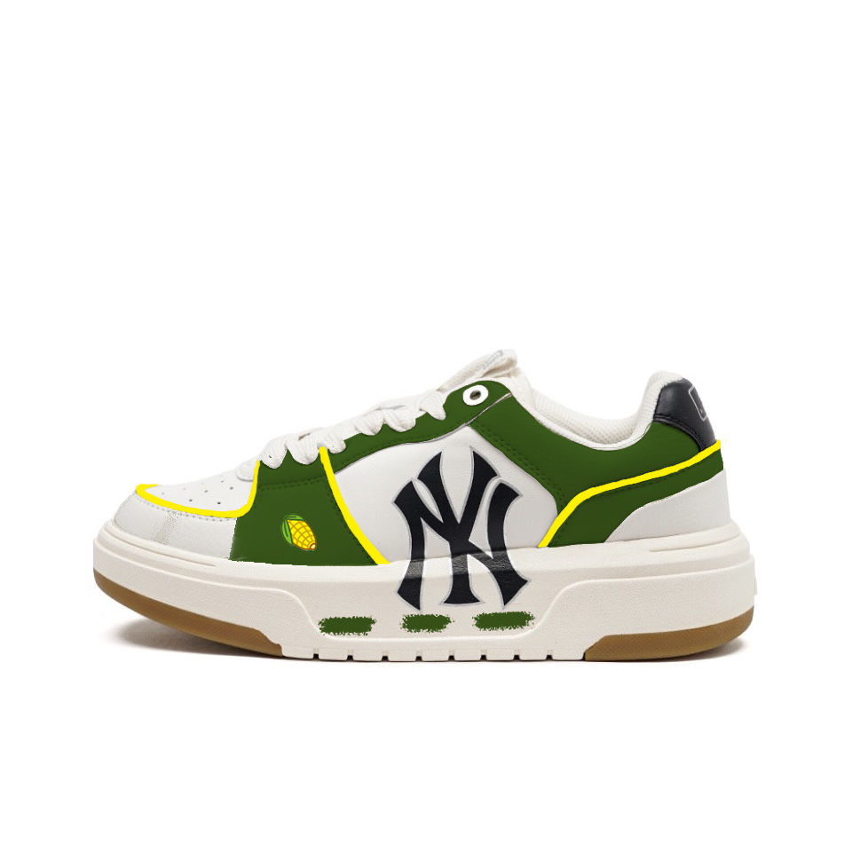 MLB Chunky Liner Corn Low top Skateboard Shoes Unisex White Green Yellow