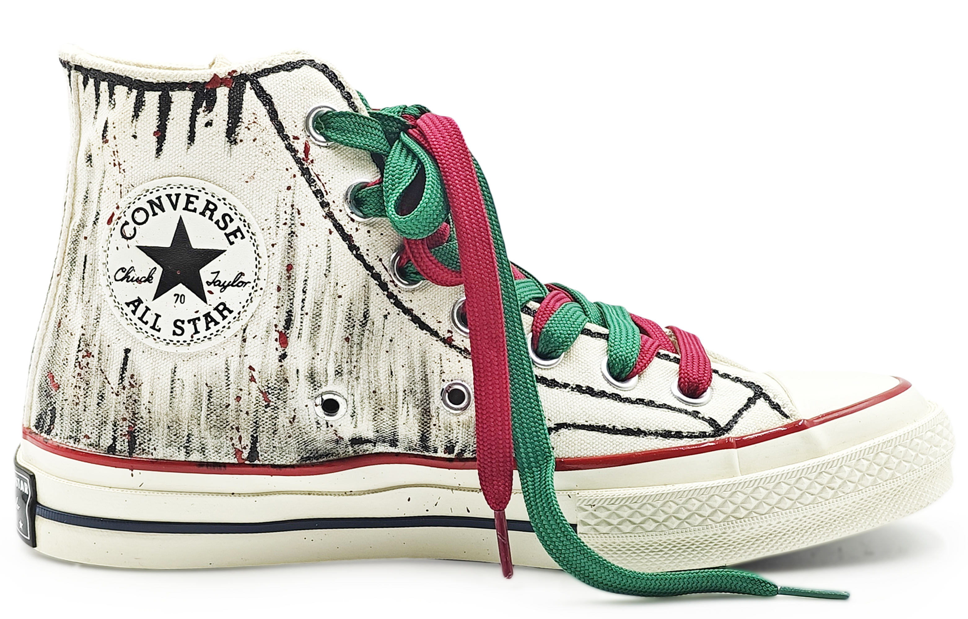 Converse Chuck 70 Chuck Taylor Abrasion Resistant High Top Canvas Shoes Unisex Black White Red купить в интернет-магазине Yoocart с быстрой доставкой по России.