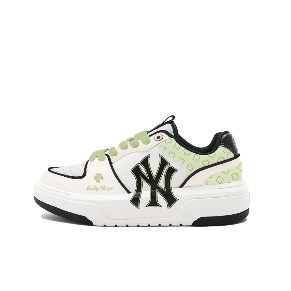 MLB Chunky Liner Cushioning, Wear Resistant Low Top Skateboard Shoes Unisex White