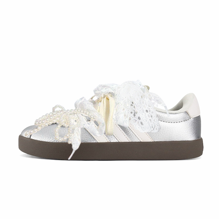 Adidas VL COURT 3.0 Low Top Skateboard Shoes Unisex Silver