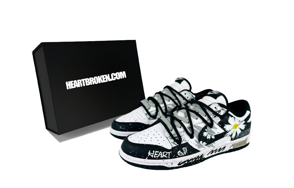 Nike Dunk Anti Slip Wear Resistant Low Top Skateboard Shoes Unisex Black White