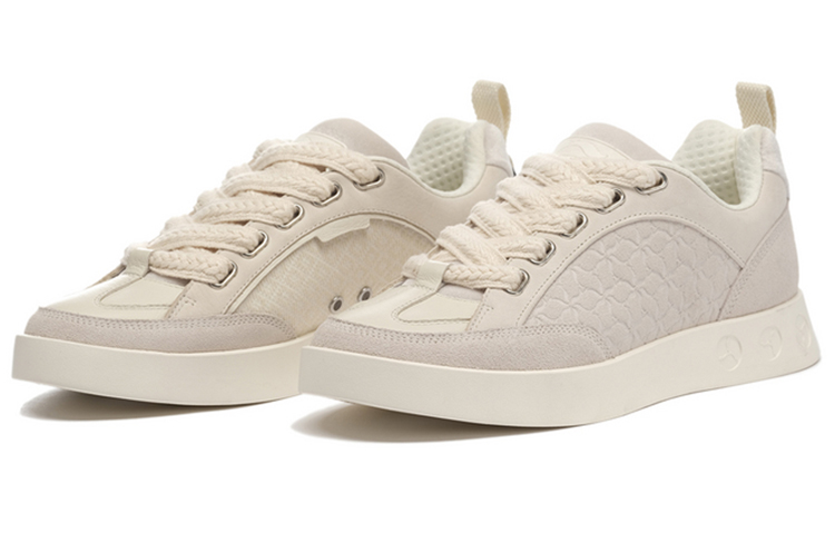 LI NING 1990 Wind Chimes Slip Resistant Abrasion Resistant Low top Skateboard Shoes Men's Ecru