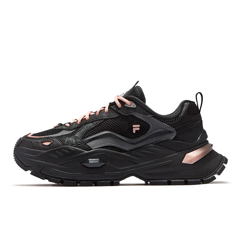 FILA FUSION BIANCO IV Hard Candy Shoes 4 Low Top Running Shoes Women's Black Silver
