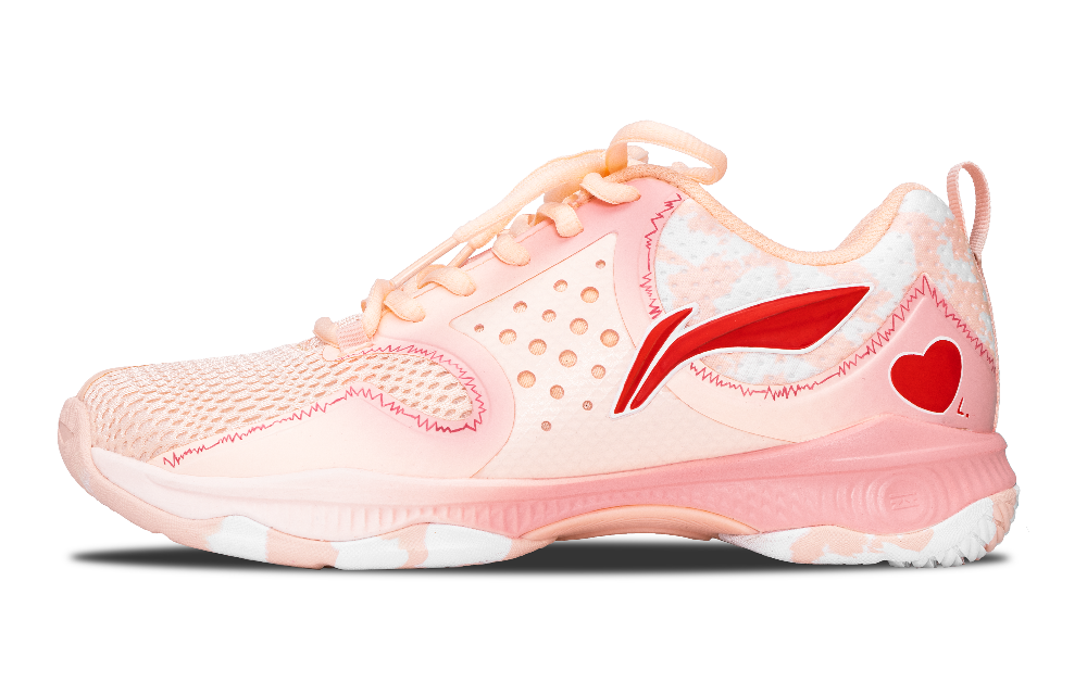 LiNing Battle TD Cushioning, Slip Resistant, Rebound Low Top Badminton Shoes Women's Pink