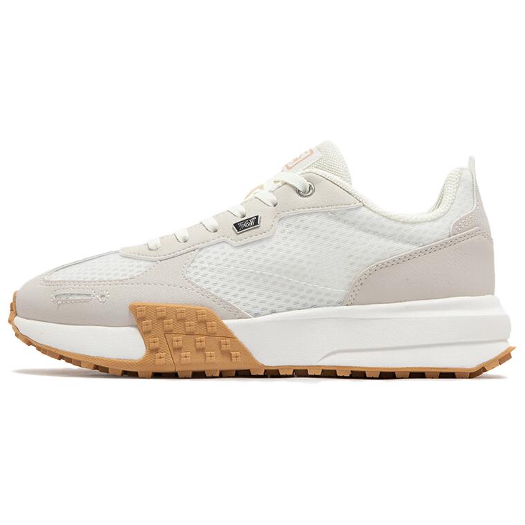 361° Abrasion Resistant Low Top Casual Shoes Women's White Beige Brown