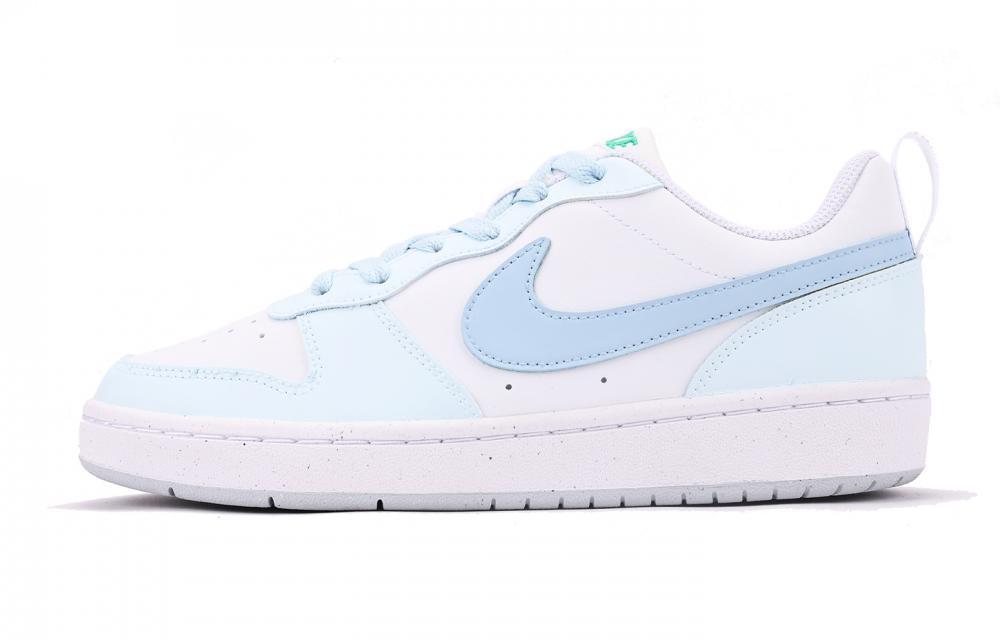 Nike Court Borough Skateboard Shoes Women's Low-Top White Blue