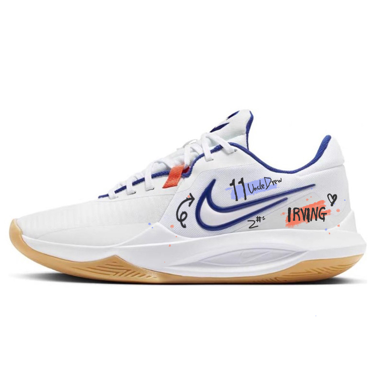 Nike Precision 6 Anti-Slip Wear-Resistant Low-Top Basketball Shoes Men's White