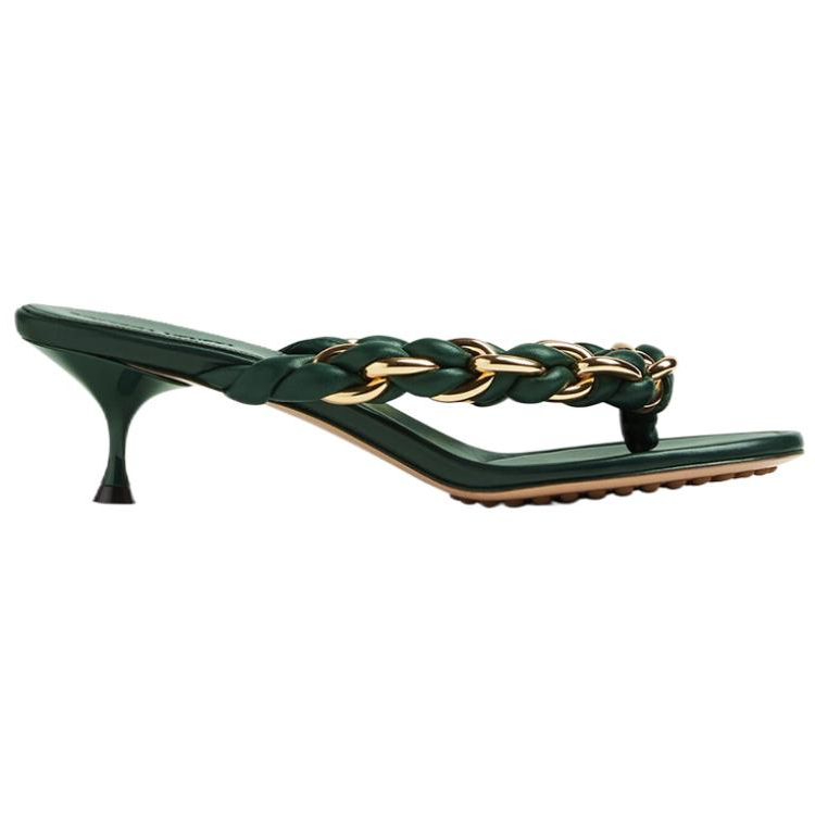 Bottega Veneta Dot Leather Patchwork Flip Flops Women's Jasper