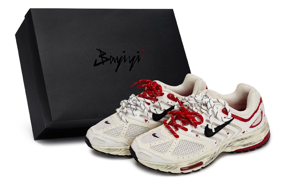 Nike Air Pegasus 2K5 Shock Absorbers Low Top Running Shoes Women's Black White Red