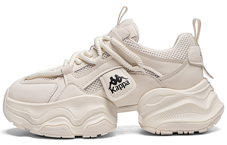 Kappa Anti-Slip And Wear-Resistant Height Increasing Low-Top Chunky Sneakers Women's Classic White