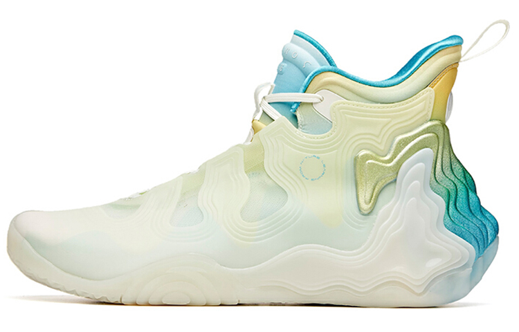 Anta Star Mountain High-Top Basketball Shoes Men's White Blue