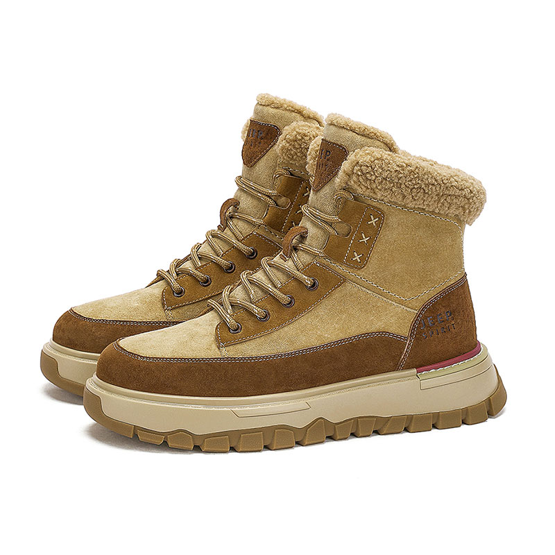 JEEP SPIRIT Winter Thickened And Fleece Lined Outdoor Mini Stove Short Mid Calf Snow Boots Men's Sunrise Yellow купить в интернет-магазине Yoocart с быстрой доставкой по России.