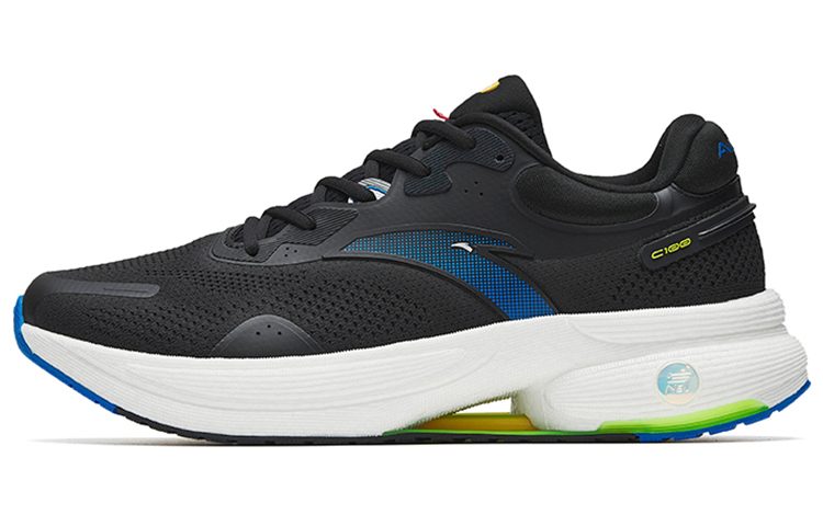 Anta C100 Cushioned Anti-Slip Wear-Resistant Breathable Lightweight Low-Top Running Shoes Men's Black