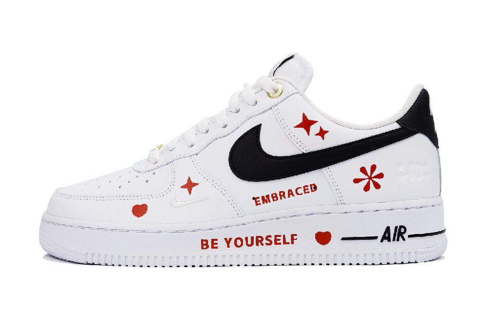 Nike Air Force 1 Low SE Low-Top Skateboard Shoes Men's Black White Red
