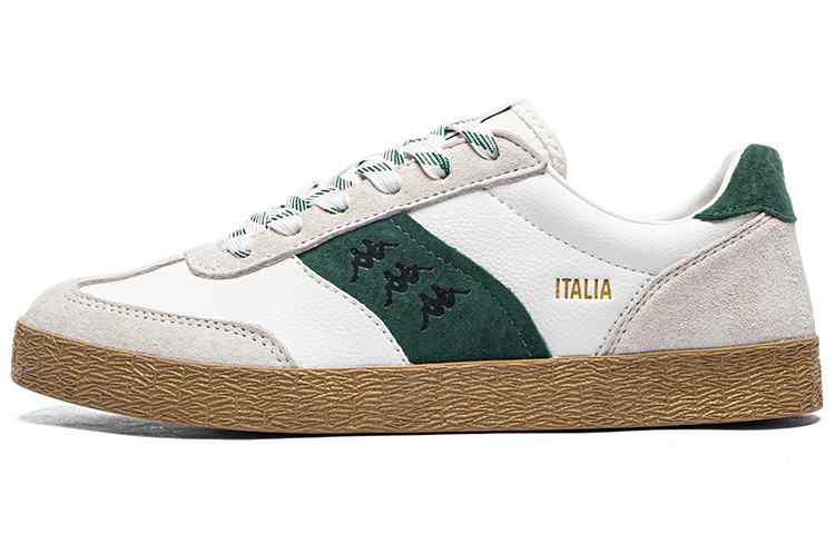 Kappa Anti Slip Wear Resistant Low Top Skateboard Shoes Unisex White Green